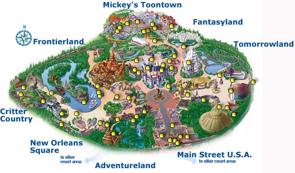 disneyland park california theme park map